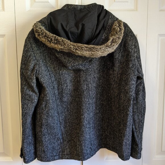 Wearmaster Outerwear Size Small Field Jacket Black Wool Blend Hooded Full Zip - Picture 14 of 14